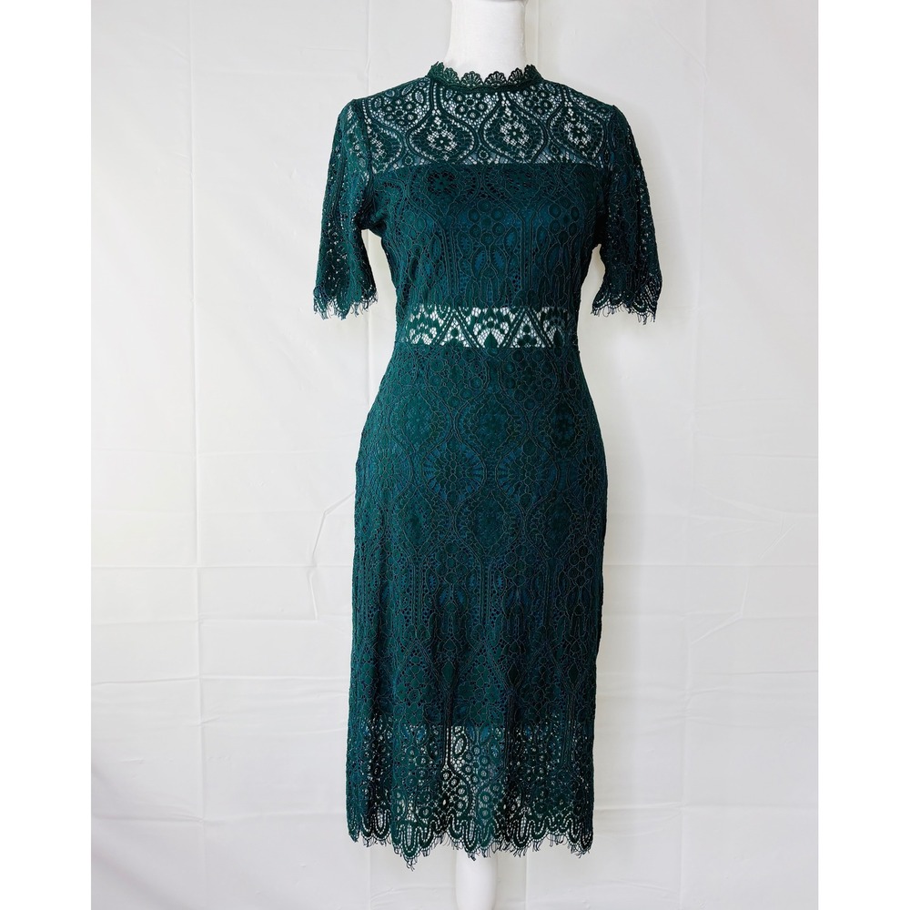 Lulus‎ Lace Dress Remarkable Green Sheath Small Dark Romantic Whimsigoth Fairy